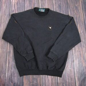 SDI Golf Sweatshirt Mens Medium Black Crewneck Cotton Patch Wildfire Made Canada